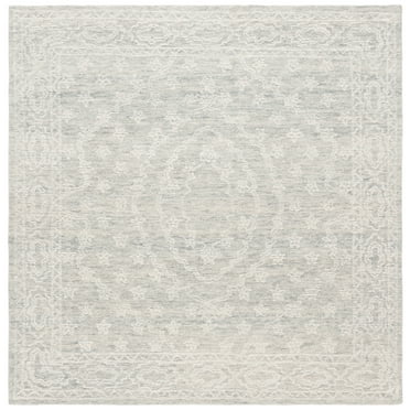 SAFAVIEH Ebony Aifric Medallion Area Rug, Ivory/Light Blue, 6' x 6' Round