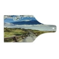 thumbnail image 2 of Nature Cutting Board, Cloudy Mountain Valley Road Spring Paradise Inspirational Peaceful High Tops Scenery, Tempered Glass Cutting and Serving Board, Wine Bottle Shape, Multicolor, by Ambesonne, 2 of 5