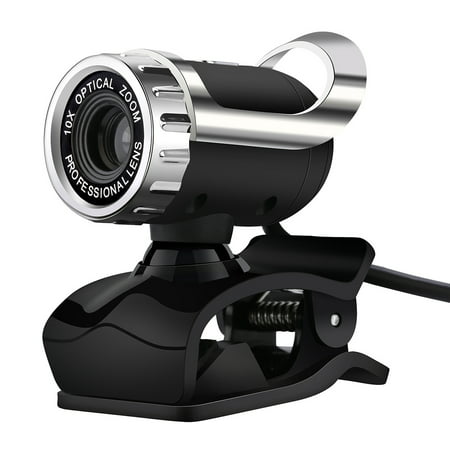 1080P HD Webcam, 1200 Megapixel USB 2.0 Clip-on Digital Video HD Web Camera for Desktop PC Laptop Skype with Built-in Sound Absorption