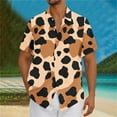 thumbnail image 2 of snilers Mens Shirts Leopard Print Button Down Short Sleeve Blouses Hawaii Beach Shirt Baggy Casual Summer Tops, 2 of 5