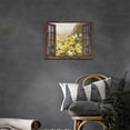 thumbnail image 2 of Farmhouse Bathroom Daisy Wall Art Country Floral Butterfly Window Style Wall Decor Flowers Rustic Bathroom Pictures Canvas Prints Framed Modern Artwork for Living Room Bedroom Bathroom 16"x12", 2 of 6