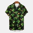 thumbnail image 2 of Midsumdr St. Patrick Day Shirts for Men Short Sleeve Floral Printed Regular Fit Hawaiian Shirts Summer Beach Casual Button Down Shirts, 2 of 5