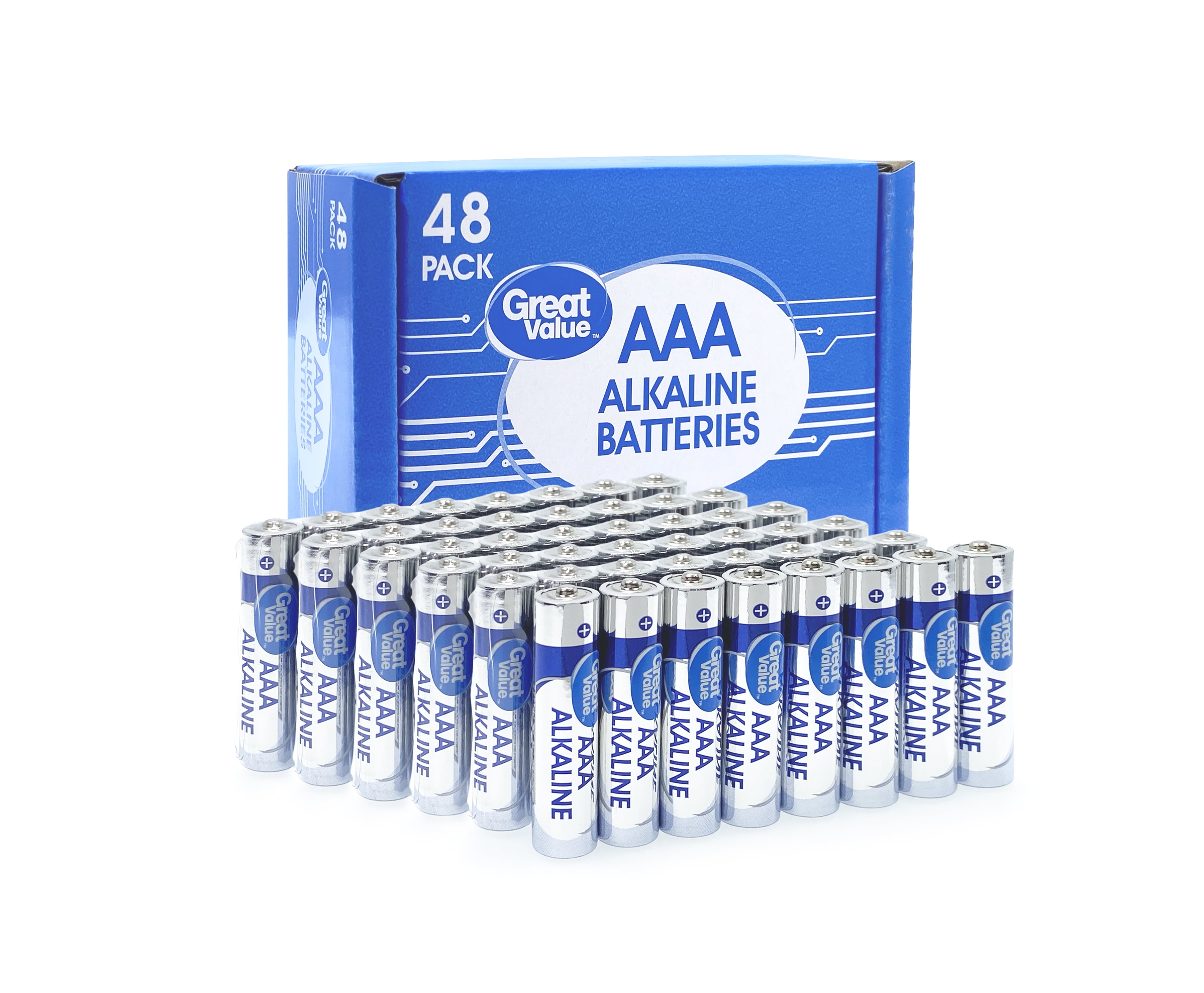 Great Value AAA Alkaline Battery 48Pack