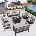 thumbnail image 7 of Kullavik Aluminum Patio Furniture Set with Propane Fire Pit Table 9-seat Metal Outdoor Furniture w/Fire Pit Patio Sectional w/5.1" Cushions for Patio, Backyard, Poolside-Sand, 7 of 7