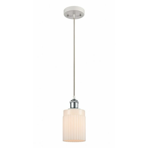Innovations 516-1P-WPC-G341 Hadley 1 Light Mini Pendant part of the Ballston Collection, White and Polished Chrome