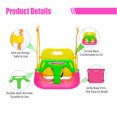 thumbnail image 5 of IFOYO 3-in-1 Kids Swing Seat, Secure Swing Seat with High Back and T-Bar Detachable for Playground Outdoor, Loaded up to 120kg for 3-10 Years Kids, Pink, 5 of 7