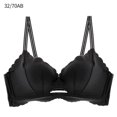 thumbnail image 1 of Sujetador sexy para mujer, ropa interior inalámbrica ondulada hueca, lencería push-up transpirable, sujetador, gris púrpura, 32/70B Inevent AP001165-17B, 1 of 7