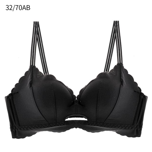 Sujetador sexy para mujer, ropa interior inalámbrica ondulada hueca, lencería push-up transpirable, sujetador, gris púrpura, 32/70B Inevent AP001165-17B