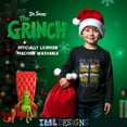 thumbnail image 5 of Dr. Seuss The Grinch Long Sleeve Graphic Christmas T-Shirt for Little & Big Boys, Crewneck Holiday Tee (Sizes 4-20), 5 of 5