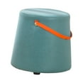 thumbnail image 1 of Abbracc Pouf Rond Portable Tabouret Banc pour Changer de Chaussures avec Poignée Gain de Place Uni Bleu Lac, 1 of 9
