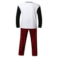 thumbnail image 3 of PENGXIANG Matching Family Christmas Pajamas Set  Raglan Bear Printe Top Plaid Pants Set Sleepwear, 3 of 5