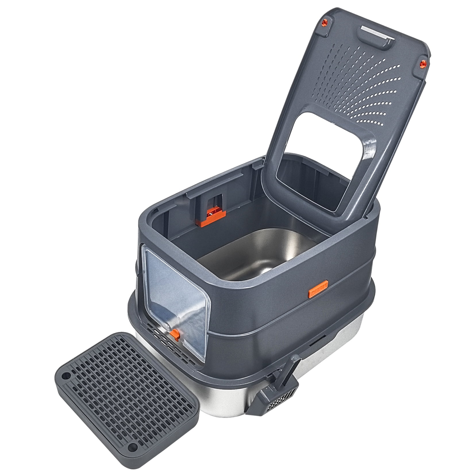 BingoPaw Cat Litter Box Enclosed Cat Kitty Litter Box with Stainless Steel Tray Pan, Scoop