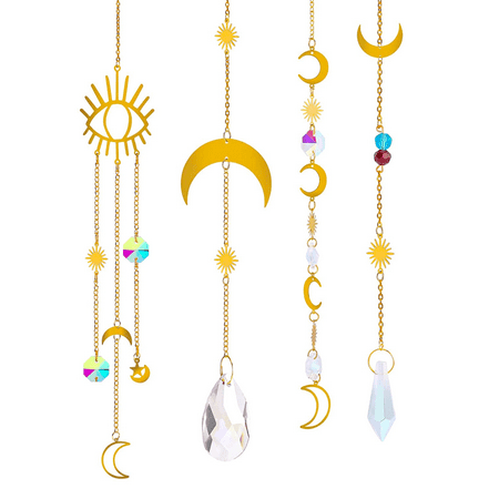 

Hanging Crystal Ornaments Crystal Pendant Ornaments for Home Wedding Garden Decorations 4 Pack