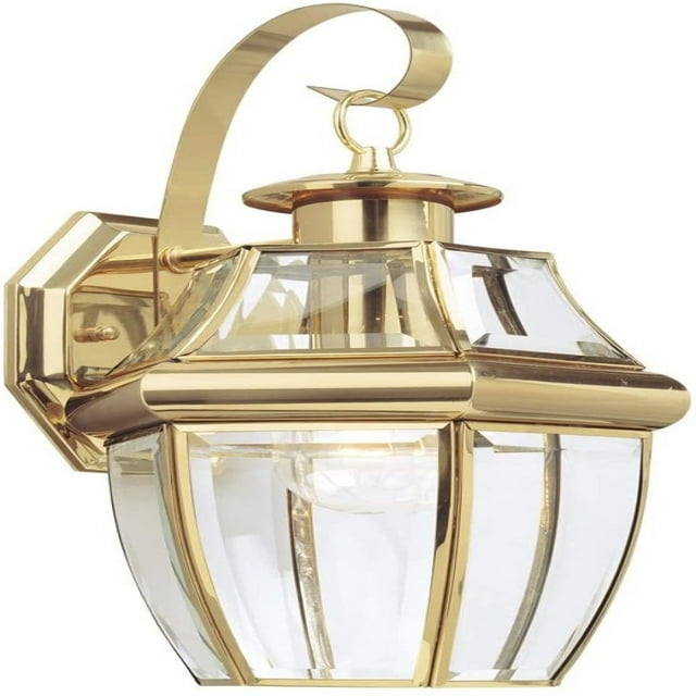 Sea Gull Lighting 8067-02 Lancaster Traditional One - Light Outdoor Wall Lantern Outside Fixture, Polished Brass Finish