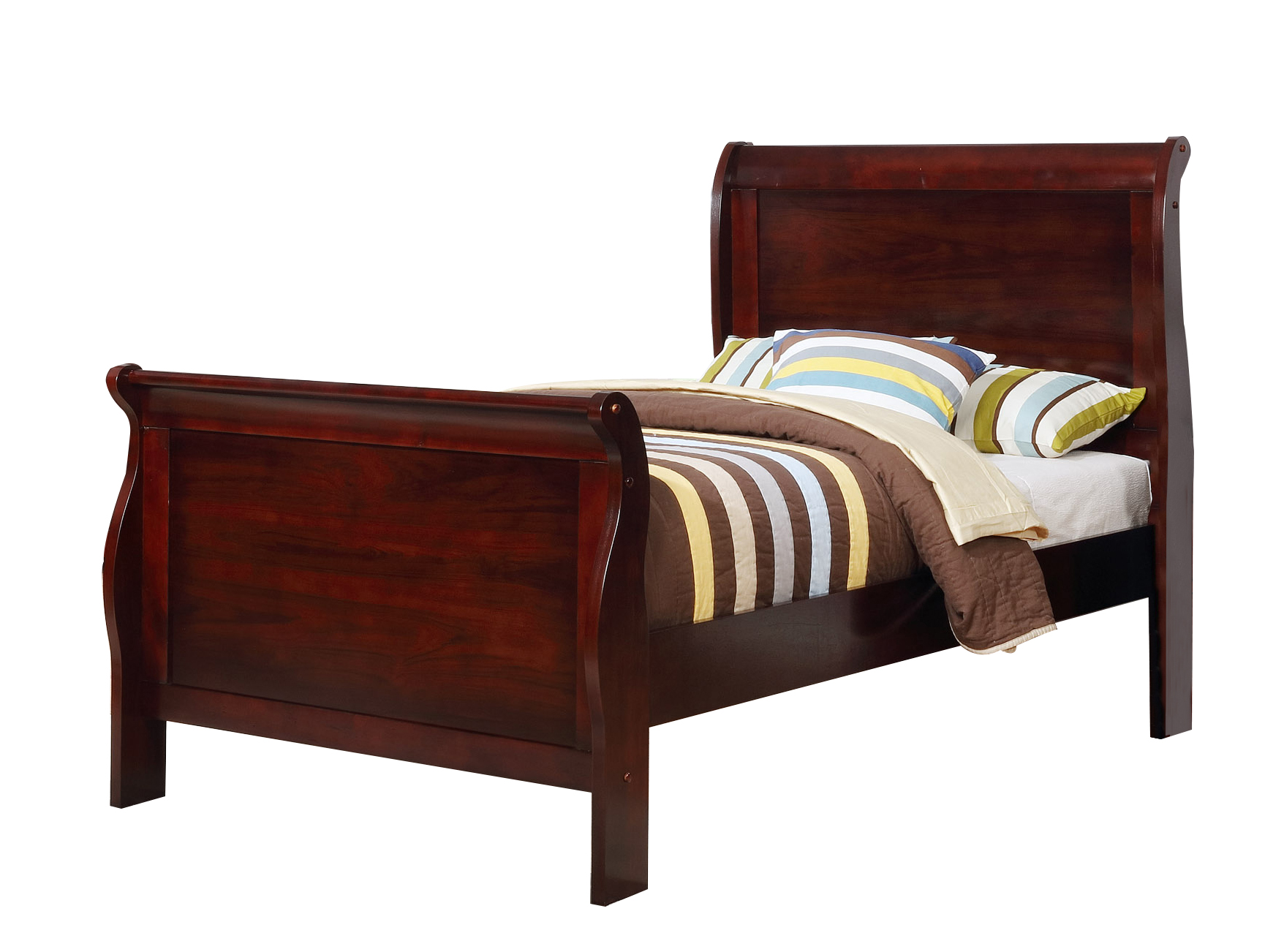 Emmet Twin Size Louis Phillippe Sleigh Bed with Optional Trundle