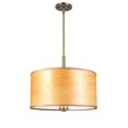 thumbnail image 2 of Woodbridge Lighting Drum 18" 3Lt Wood Pendant in Bronze/Veneer Brulee, 2 of 5