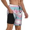 thumbnail image 3 of Haiem Flamingo1 Mens Swim Trunks with Compression Liner 2 in 1 Swimming Shorts Stretch Swimwear Quick Dry,Board Shorts-X-Large, 3 of 9