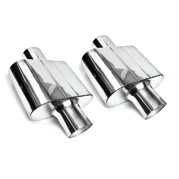 Stainless Steel 2-Pack Center Single Chamber Performance Race Mufflers Universal Fit 3" ID/OD x 13" Long