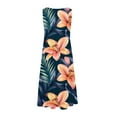 thumbnail image 3 of Robe de Plage Moulante Sans Manches à Col Rond à Imprimé Floral pour Femmes, 3 of 6