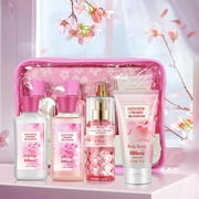 BBlove Bath and Body Care Set,Japanese Cherry Blossom Scents,Bath&Body 4 Set,with Body Lotion,Body Mist,Shower Gel and Body Scrub