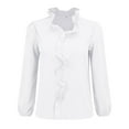 thumbnail image 6 of Xingpeng Womens Flutter Sleeve Blouses Long Sleeve Casual Tops Spring Summer Outfits Dressy Shirts White XXXL, 6 of 8