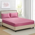 thumbnail image 1 of GFDYREE Full Silk Satin Fitted Sheet, Soft Deep Pocket Single Bottom Bed Sheets Sold Separately, Wrinkle Free, Non- Fading, Breathable, Fully Elasticized(Full Size, French Pink), 1 of 7