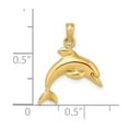 thumbnail image 2 of Auriga Fine Jewelry 14K Yellow Gold 3-D Dolphin Jumping Charm for Women (L - 14.9 mm, W - 17.55 mm), 2 of 6