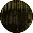 thumbnail image 1 of Ahgly Company Indoor Round Abstract Yellow Modern Area Rugs, 3' Round, 1 of 4