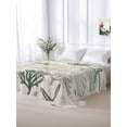 thumbnail image 5 of Green Coastal Full Size Flat Sheet, Wrinkleproof & Fadeproof Cooling Flat Bed Sheet Only, Ocean Coral Starfish Seahorse Farmhouse Breathable Soft Bedding Top Sheets 81 x 96 Inches, 5 of 8