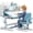 Blue-1, variant on Kids Desk and Chair Set for Ages 3–12, Height Adjustable Study Desk with Storage Drawer & Castle Backboard, Ergonomic Kids Writing Table with Widened Desktop for Boys Girls (Teal)