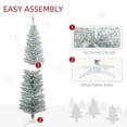 thumbnail image 3 of Christmas Tree HOMCOM 6' Artificial Pencil Christmas Tree, Slim Xmas Tree with 390 Realistic Branch Tips and Plastic Stand, Silver,Flocked Christmas Tree, 3 of 10