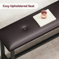 thumbnail image 3 of Jojoka 3 Piece Dining Table Set for 4, Kitchen Table with 2 PU Leather Upholstered Benches, Industrial Wood Top Breakfast Dinette for Small Space, Kitchen, Apartment, Dining Room, Rustic Brown, 3 of 8