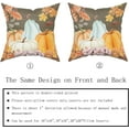 thumbnail image 4 of Fall Pillow Covers 20x20 Set of 2 Autumn Teal Orange White Pumpkin Fallen Leaves Floral Wooden Board Throw Pillows Thanksgiving Decorative Pillowcase Cotton Square Cushion Cover for Couch Sofa Bed, 4 of 6