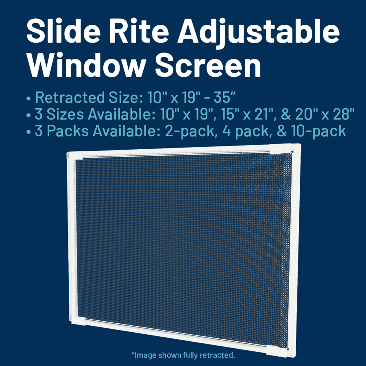 Adjustable & Expandable Window Screen 15" x 21" (2-pack) Pre-Framed Window Screen Expands up to 39"