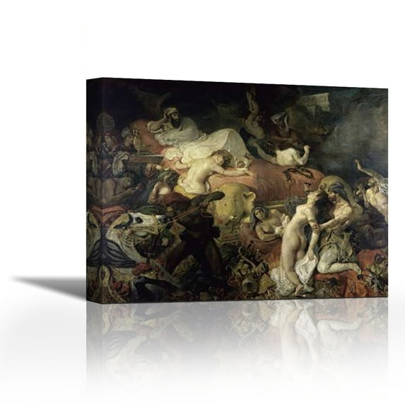 The Death of Sardanapalus - Contemporary Fine Art Giclee on Canvas Gallery Wrap - wall décor - Art painting - 27 x 21 Inch - Ready to Hang