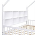 thumbnail image 3 of CITYLE Full Size House Bed with Drawers for, Montessori Bed with Storage Shelves,Wooden Bed Frame with Roof Design for Boys,Girls, White, 3 of 8