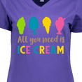 thumbnail image 4 of Inktastic All You Need is Ice Cream, Ice Cream Cone, Sundae Women's V-Neck T-Shirt, 4 of 5