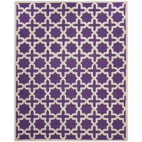 SAFAVIEH Cambridge Liz Geometric Wool Area Rug, Purple/Ivory, 8' x 8' Square