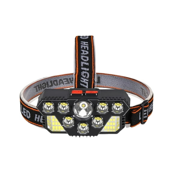Hgallory Led Rechargeable Headlamp with USB Cord, High Lumen Bright Head Lamp with 8 Led, Waterproof Head Flashlight for Outdoor Running Hunting Hiking Camping Gear（100-200m Light Range）