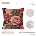 thumbnail image 4 of Pillowcase Vintage Elegant Popular Rose Floral Outdoor Square Pillow Cushion Cases Pink Rose Flowers Leaf Shabby Chic Beige Pink Throw Pillow 16"x16" Home Sofa Decor Pillowcase, 4 of 7