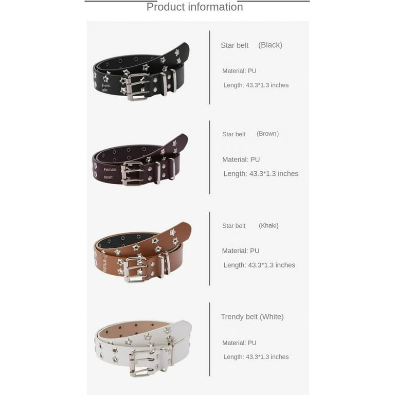 Fairy Grunge Leather Belts Y2K Women Star Punk Goth Buckle Fairy Grunge Leather Belts Y2K Women Star Punk Goth Buckle