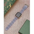 thumbnail image 4 of TOYOUTHS Compatible with Apple Watch Band Women 42mm 44mm 45mm Soft Stretchy Silicone Lace Flower Cut-Outs Scalloped Breathable Waterproof Sweatproof Band for iWatch Series 7 6 5 4 3 2 1 SE, Black, 4 of 6