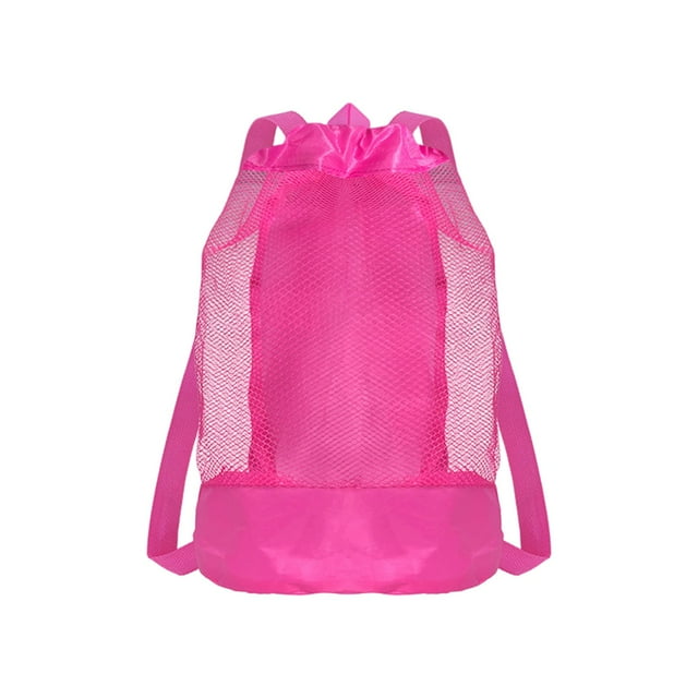 Deeceymbur Large Mesh Beach Bag Adjustable Straps Breathable Nylon Quick Dry for Sand Pool Gear Storage