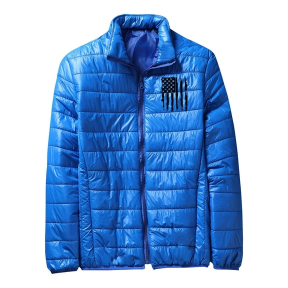 Admvng Winter Jackets Men Casual Solid Plus Long Sleeved Stand Up Collar Jacket Winter Outdoor Coats, Size S-3XL