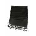 thumbnail image 3 of Sakkas 70" x 28" Paisley Self-Design Pashmina Shawl / Wrap / Stole - Black - One Size, 3 of 4