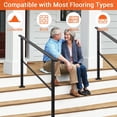 thumbnail image 6 of Garvee Hand Rails for Outdoor Steps, 4 Step Stair Handrail & Indoor Stair Railing Kit, Black Railings for Outdoor Steps and Hand Rails for Seniors for Porch Railing & Deck Hand Rail, 6 of 6