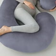 thumbnail image 4 of Pregnancy Pillows for Sleeping, U Shaped Full Body Maternity Pillow with Removable Cover - Support for Back, Legs, Belly, HIPS for Pregnant Women, 51 Inch Pregnancy Pillow for Women, Light Gray, 4 of 7