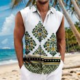 thumbnail image 2 of LTTVQM Hawaiian Shirts for Men Summer Beach Sleeveless Button Down Shirts Casual Loose Tropical Print T Shirts Vacation Clothes Watermelon Red M, 2 of 5