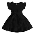 thumbnail image 2 of LYHaoo Girls Summer Dress Casual Floral Sleeveless Round Neck Ruffled Waistband Beach Dress For Toddlers Age 3 7 Lightweight Comfortable Play Outfit,Girls Casual Dresses Sizes 3-4 Years Black, 2 of 7