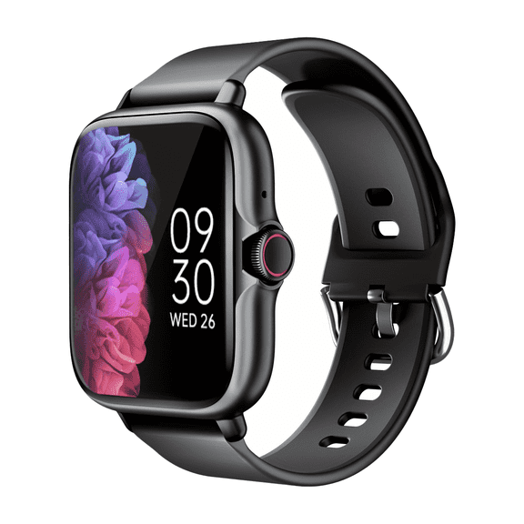 Smartwatch with a 1.83-inch full-touch display; supports message alerts and phone calls; features sleep tracking and step counting; compatible with iPhone and Android phones
